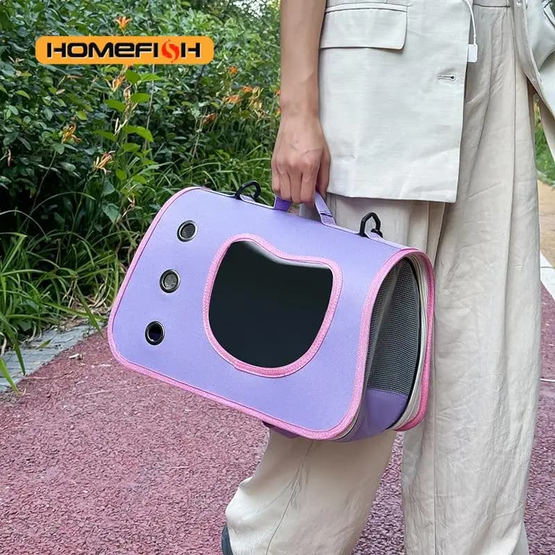 Portable Pet Carrier Bag for Small Dogs Cats Outdoor Foldable Cat Bag Breathable Cat Shoulder Bag Kitten Carrying Bag - image 5
