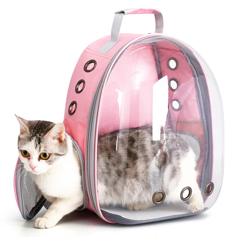 Cat Pet Carrier Backpack Transparent Capsule Bubble Pet Backpack Small Animal Puppy Kitty Bird Breathable Pet Carrier for Travel - image 3