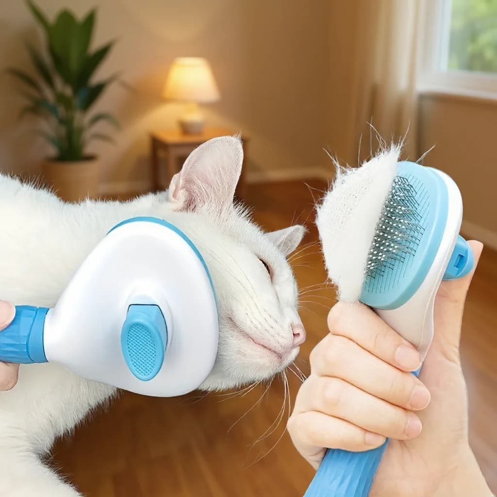 Easy-to-Clean Dog&Cat Grooming Brush-Gentle Hair Removal Massage Comb with One-Button Operation, Ideal for All Dog & Cat Breeds - image 1