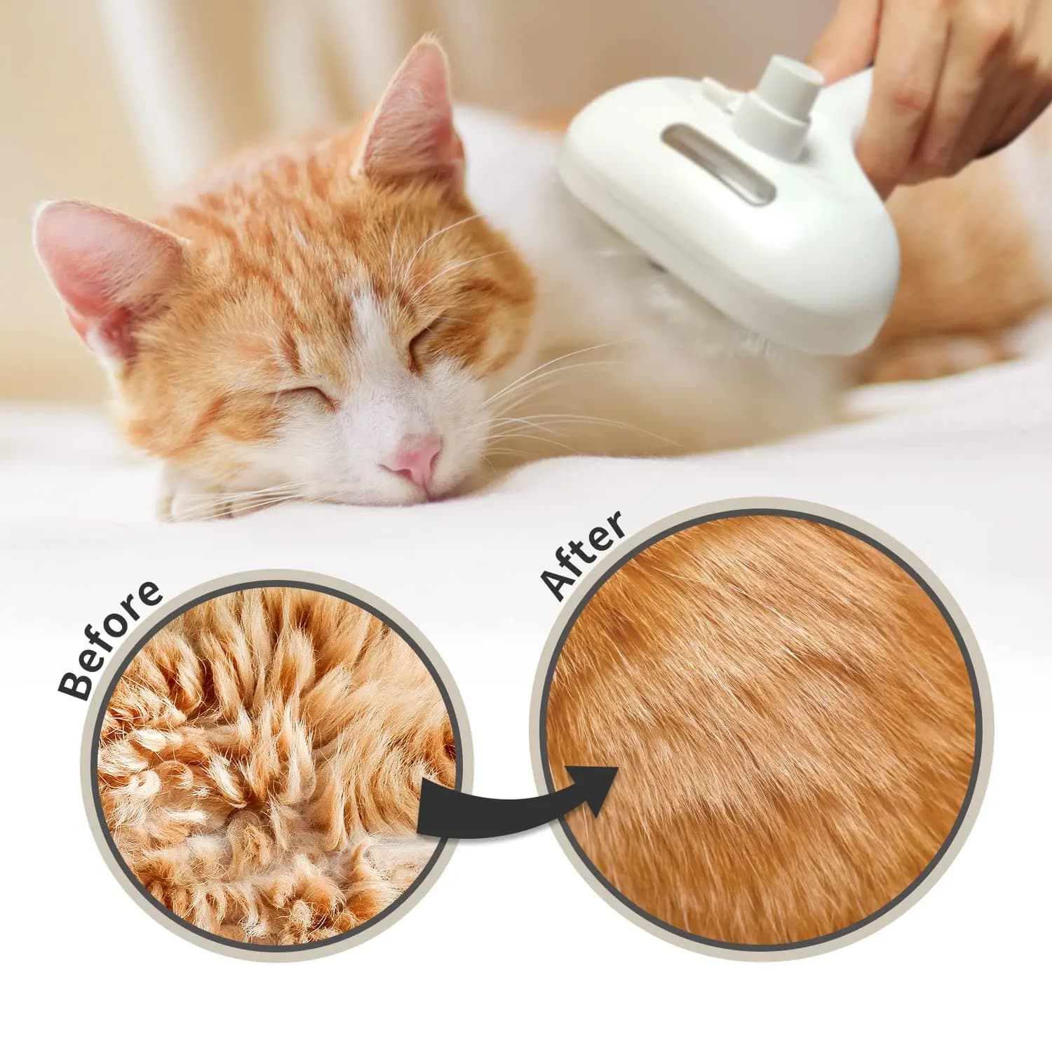 Steam Cat Brush Self-Cleaning Grooming Tool with Steam Spray Remove Floating Hair for Cats Dogs Pet Grooming Supplies Hair Care - image 4