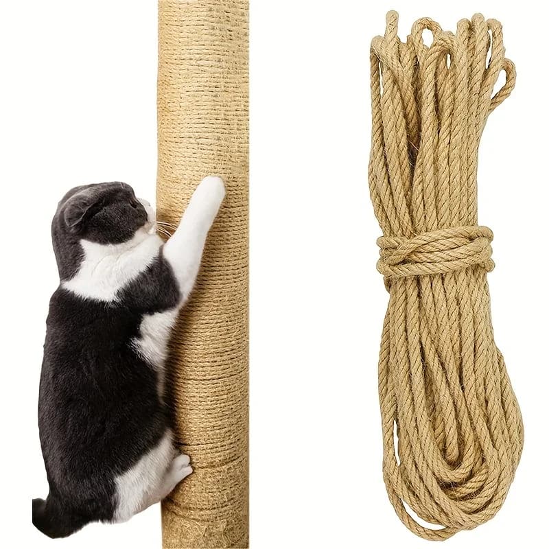 33/66/164ft Natural Sisal Rope Cat Scratcher Rope Tree Scratching DIY Toy Paw Claw Furniture Protector Scratching Post - image 3
