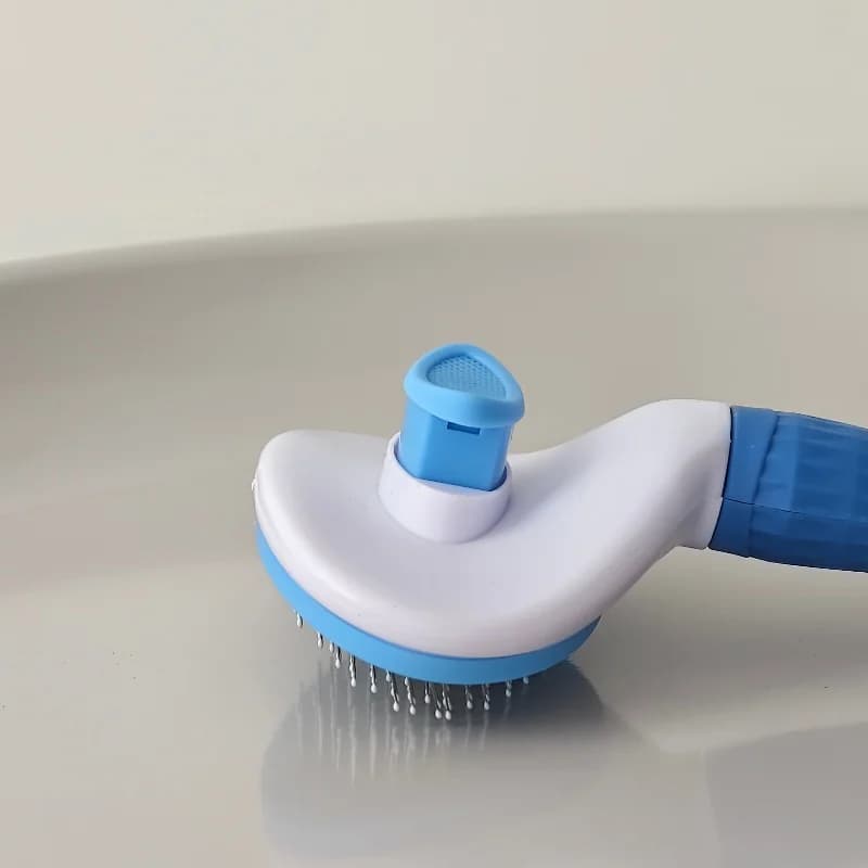 One-Click Cleaning Pet Hair Brush Plastic & Stainless Steel Needle Deshedding Tool for Dogs Cats, Easy Grooming Shedding Tool fo - image 4