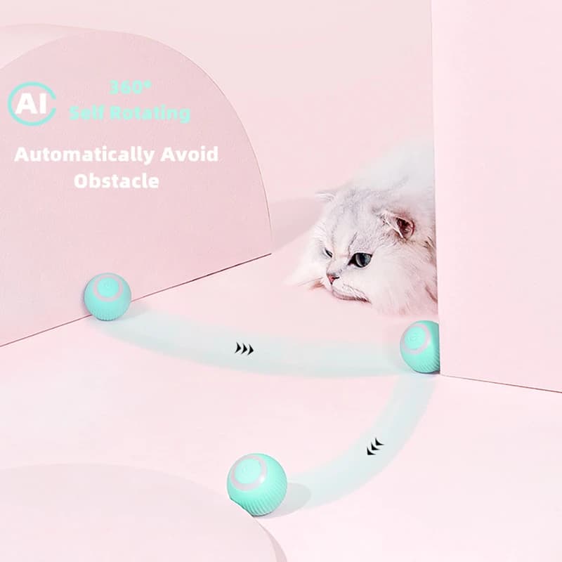 Electric Cat Ball Toys Automatic Rolling Smart Cat Toys Interactive for Cats Training Self-moving Kitten Toys for Indoor Playing - image 3